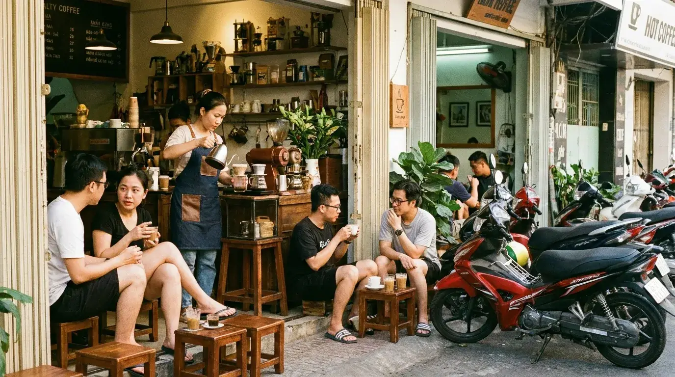 Cà Phê Mái Hiên — Cà phê pha phin, ngồi lâu cũng được